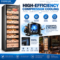 Humidor à cigares avec compresseur, grande capacité, refroidisseur à cigares, contrôle de l'humidité, affichage numérique, armoire de rangement pour cigares