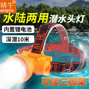Linterna frontal de buceo recargable, impermeable, con luz LED brillante para uso en exteriores con soporte para trípode - Product Image 2