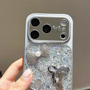 Custodia per <span class=keywords><strong>iPhone</strong></span> 17 Pro Max di Lusso con Strass, Perle, Orsetto, Fiocco e Cuore - <span class=keywords><strong>Cover</strong></span> Personalizzabile da Donna per <span class=keywords><strong>iPhone</strong></span> 16 15 - Product Image 4