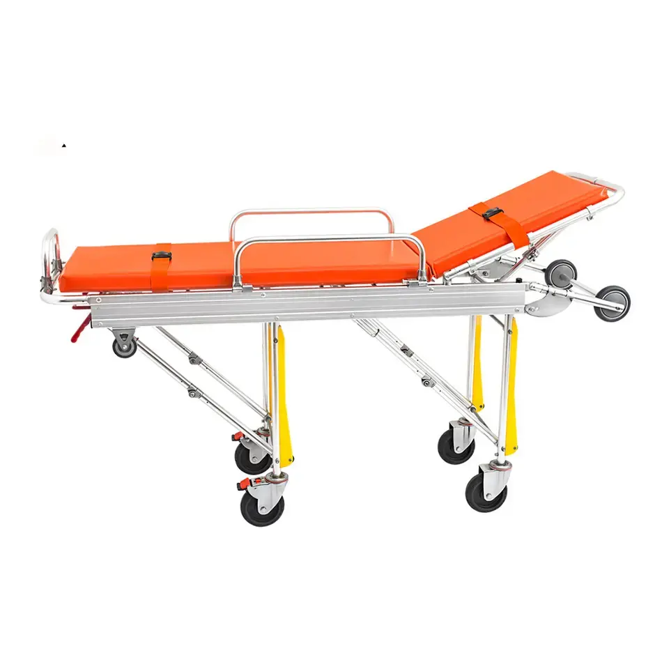 Hospital patient transfer aluminum alloy emergency rescue folding stretcher bed with handles