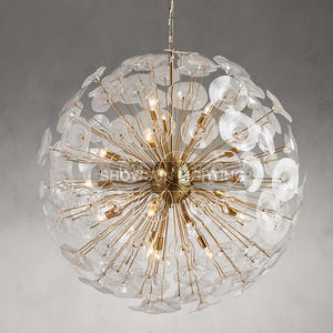 Lampadario ristorante di cristallo semplice e moderno di lusso a sospensione di tarassaco lampadario da soggiorno - Product Image 1