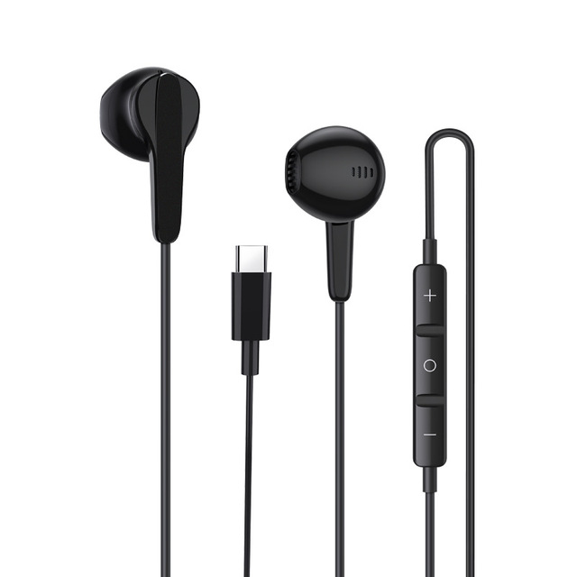 Type-C Wired In-Ear Headphones Dynamic Driver 120cm Cord Noise-Canceling In-Line Controls for OPPO iPhone Sony Computer
