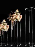 Support à fleurs professionnel moderne en acrylique transparent, grand vase décoratif, centre de table pour mariage et fête, 40/60/80cm