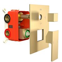 Nouvel arrivage Mitigeur de douche mural thermostatique en laiton sans plomb brossé contemporain avec pommeau de douche pluie encastré et inverseur pour hôtel