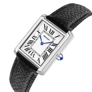 <span class=keywords><strong>Montre</strong></span> classique <span class=keywords><strong>rectangulaire</strong></span> pour <span class=keywords><strong>femme</strong></span> avec fermoir papillon personnalisable, logo tendance, cuir véritable, étanche, mouvement à quartz - Product Image 5