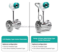 Low Pressure Loss Durable Digital Vortex Flowmeter Steam Gas Liquid Intelligent Flow Measurement High Accuracy Stainless Steel