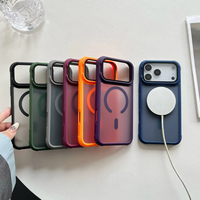 Étui de téléphone portable avec protection d'objectif et support pliable pour iPhone 17 Pro Max 16 15 Plus 14 13 12, avec support magnétique