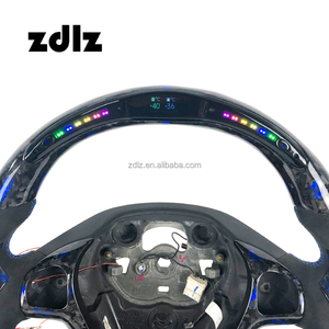 Volant <span class=keywords><strong>sport</strong></span> personnalisé en cuir suédé et fibre de carbone forgée avec LED bleues pour Ford <span class=keywords><strong>Fiesta</strong></span> ST <span class=keywords><strong>MK7</strong></span> 2009-2017 - Product Image 4