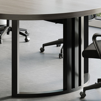Table de conférence modulaire carrée extensible moderne en MDF avec combinaison de chaises, 12 places, pour petites salles de conférence et hôtels