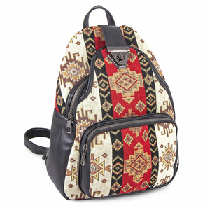 Mochila Turca de Tela Negra con Diseño Kilim - Product Image 2