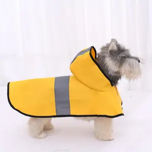 LM0005K Nouveau produit imperméable pour chien Bande réfléchissante imperméable à capuche pour grand chien imperméable cape et poncho pour chien