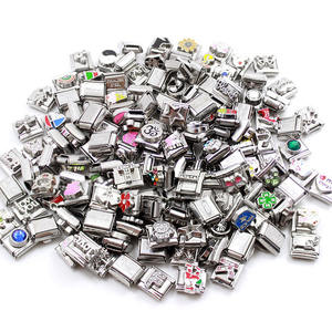 Mixed Stainless Steel Modular Bracelet Pendants 20pcs For DIY Jewelry Making Unisex Accessories Mixed Shapes - Product Image 1
