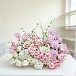 BF-ALR-MX04 Monet Primavera Estate Lussuoso Tappeto Floreale Rosa con Fiori Colorati per Decorazione di Palchi Nuziali e Corridoi - Product Image 5