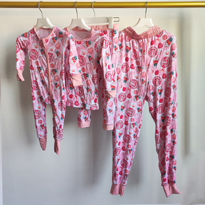 Set Pigiama Coordinato Mamma e Figlia in Bambù, Due Pezzi con Zip e Stampa 7 Brew <span class=keywords><strong>per</strong></span> <span class=keywords><strong>Famiglia</strong></span> - Product Image 2