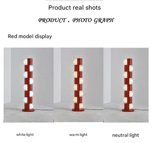 Wolongmountain 2026 Tendance Rouge Vibrant Minimaliste <span class=keywords><strong>Art</strong></span> Déco Salon Moderne Memphis Totem Luminaire Moderne <span class=keywords><strong>Bauhaus</strong></span> - Product Image 3