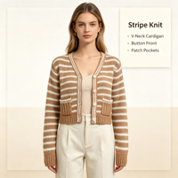 Robe en tricot pointelle à rayures blanches et roses à manches longues pour femme, qualité supérieure, personnalisable OEM & ODM, vente en gros Barcenola Maxi