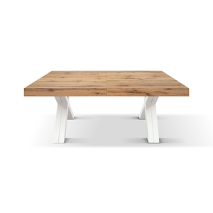 Roberta Extendable <b>Dining</b> <b>Table</b> 180 To 480 Cm <b>Rustic</b> Oak White X Shaped Legs Indoor Use - Product Image 4