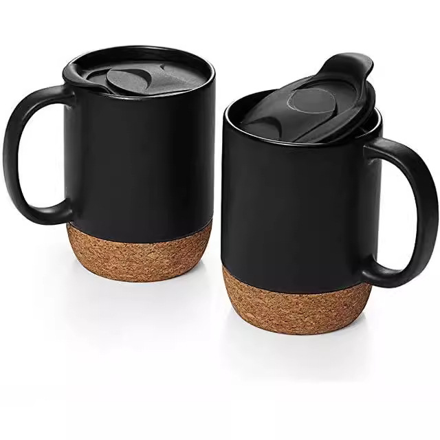 Custom Logo Creative Ceramic Mug Gift Milk Coffee Tea Cup Ceramic Mug with Cork Promotional Gifts for Office Home Indoor