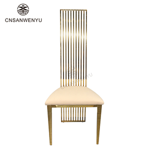 Sillas <span class=keywords><strong>de</strong></span> Lujo <span class=keywords><strong>de</strong></span> Acero Inoxidable con Terciopelo Beige, Respaldo Alto <span class=keywords><strong>de</strong></span> 120 cm, Cojín <span class=keywords><strong>de</strong></span> Esponja <span class=keywords><strong>de</strong></span> Alta Densidad, Soldadura sin Costuras, para Sala <span class=keywords><strong>de</strong></span> Estar - Product Image 5