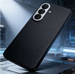 Étui de téléphone magnétique de luxe antichoc en fibre de carbone avec support anneau magnétique, compatible avec <span class=keywords><strong>Samsung</strong></span> Galaxy S26+ - Product Image 2