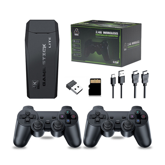M8 Retro HD 4K TV Video Game Stick with 20000 Preloaded Games and Two Wireless Controllers for Kids & Adults to Play at Home