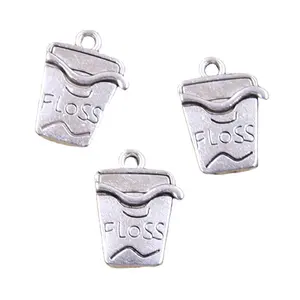 Charms cleaning floss 19x14mm Antique Silver Color Pendants DIY Craft Making Findings Handmade Tibetan Jewelry