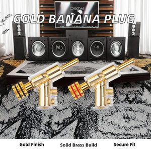 YYAUDIO Brass Gold Plated Male Stainless Steel 1P Banana Lock <b>Plugs</b> HiFi <b>Speaker</b> Connector - Product Image 2