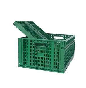 Plástico dobrável 600*400*260mm hdpe, crate de alta qualidade para máquina de frutas batatas, frutas e legumes, armação dobrável de plástico