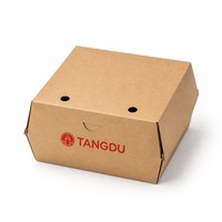Boîte à hamburger jetable en papier, personnalisée, de qualité alimentaire, pour la vente à emporter, pour restaurant de restauration rapide
