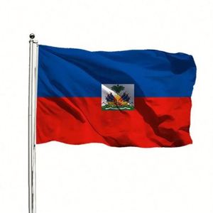 Hot Sale Cheap Custom Size 90x150cm Printing Silk Screen Polyester 3x5ft Haiti <b>Flag</b> Custom Logo - Product Image 1