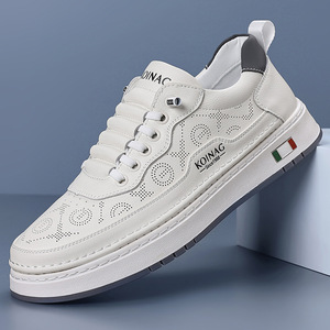 รองเท้าผ้าใบหนังระบายอากาศสำหรับผู้ชายของโคอินากพื้นรองเท้ายางส้นเตี้ยรองเท้าลำลองสำหรับสวมใส่เพื่อการพักผ่อน - Product Image 1