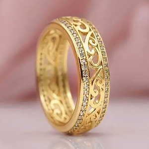 Anello Traforato a Doppia Fila con Motivo a Nuvole per Donne, Elegante Gioiello da Dito alla Moda - Product Image 1
