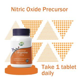OEM/ODM Vente chaude Comprimé de L-Arginine, 1000 mg, 120 comprimés, Précurseur d'oxyde nitrique, Acide aminé, Double force - Product Image 3