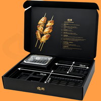Boîte à bento écologique pour barbecue, logo personnalisé, papier kraft, boîte à griller Yaki, boîte à bento jetable pour la restauration, boîte à lunch pour l'extérieur