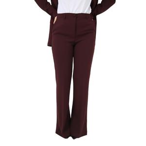 Pantalon pour femme Bordeaux coupe mi-mollet, tenue professionnelle - Product Image 1