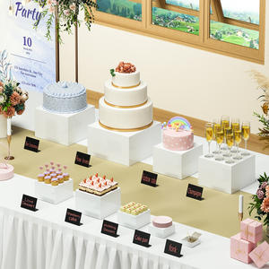 Accesorios de escaparate de boda multiusos, caja de exhibición de soporte de pastel de cubo y tablero, exhibición de postres para decoración de mesa de boda - Product Image 1