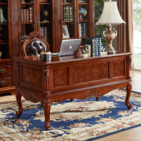 Bureau en bois sculpté de style européen, sortie d'usine, bureau de direction en bois massif pour salle d'étude et hall d'hôtel, mobilier de bureau à domicile