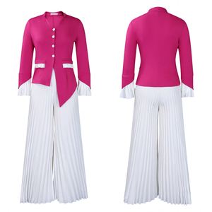 Nouvelle Collection Printemps : Ensemble Décontracté Deux Pièces Femme – Haut à Manches Cloche et Pantalon Plissé Ample Style Africain - Product Image 3