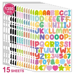 15 Sheets 0.5 inches Letter Stickers Vinyl Waterproof Mailbox Alphabet Number kiss cut Stickers for Door Sign Address