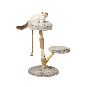 ต้นไม้แมวพรีเมียม 2 ชั้น เป็นมิตรกับสิ่งแวดล้อม สำหรับแมวในบ้าน สนุกสนานทุกฤดู ดีไซน์แข็งแรงทนทาน - Product Image 1