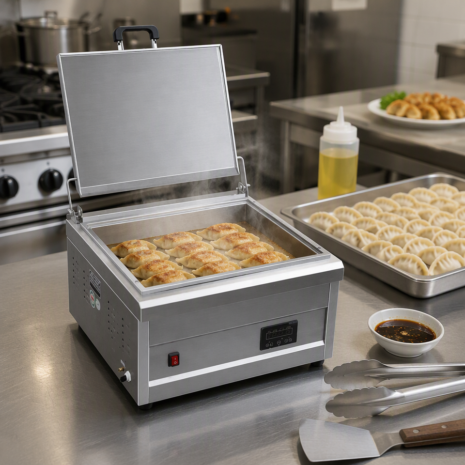 Electric Fried Dumpling Potsticker Machine Stainless Steel Water Fried ...