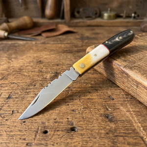 High Quality Industrial Grade Stainless Steel Pocket Utility Folding <b>Knife</b> <b>Bone</b> Bull Horn <b>Handle</b> OBM Customized Support <b>Knives</b> - Product Image 2