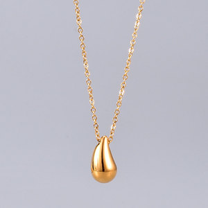 2021 phổ biến Rose Gold Màu Cổ điển nước thả Mặt dây chuyền vòng cổ cho phụ nữ thép không gỉ Vòng cổ nhà máy phụ kiện bán buôn - Product Image 6