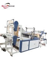 Machine à fabriquer des sacs de courses de supermarché à ouverture plate et sans noyau DZB-A800, machine à fabriquer des sacs en plastique à double couche
