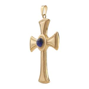 Collar con Cruz Religiosa Western Guardian, Cadena de Acero Inoxidable con Baño de Oro PVD, Colgante de Cruz Grande con Circonitas - Product Image 5