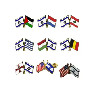 Custom Friendship Flag Pin All Countries Flags Customized Enamel Israel Flag Pins