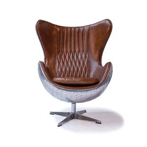 <span class=keywords><strong>Fauteuil</strong></span> <span class=keywords><strong>aviateur</strong></span> classique du milieu du siècle en aluminium, style rétro, <span class=keywords><strong>fauteuil</strong></span> pivotant inclinable, industriel, en cuir véritable, <span class=keywords><strong>fauteuil</strong></span> œuf - Product Image 1
