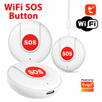 Bouton de panique intelligent portable WALE Tuya WiFi, alarme domestique, bouton d'urgence pour personnes âgées, SOS, batterie rechargeable, charge Type-C