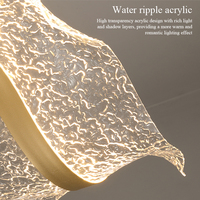 Lustre nordique moderne de luxe grande longue bande forme de vague acrylique lampe bar hôtel maison lustre décoratif lampe suspendue