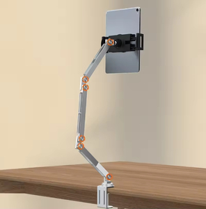 New Foldable Long Desk <b>Clamp</b> Adjustable Aluminum Tablet Arm Stand 360 Rotate Base Mobile Phone Holder for Long Table - Product Image 1